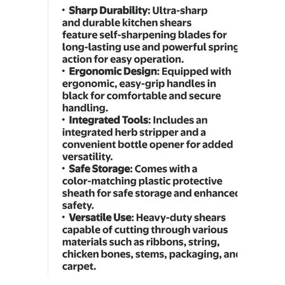 Kuhn Rikon Kitchen Shears Gray With Guard New In Plastic Never Opened Cuts Meat - Picture 7 of 7